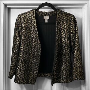 Travelers Collection by Chico’s Gold Texture Glenda Jacket